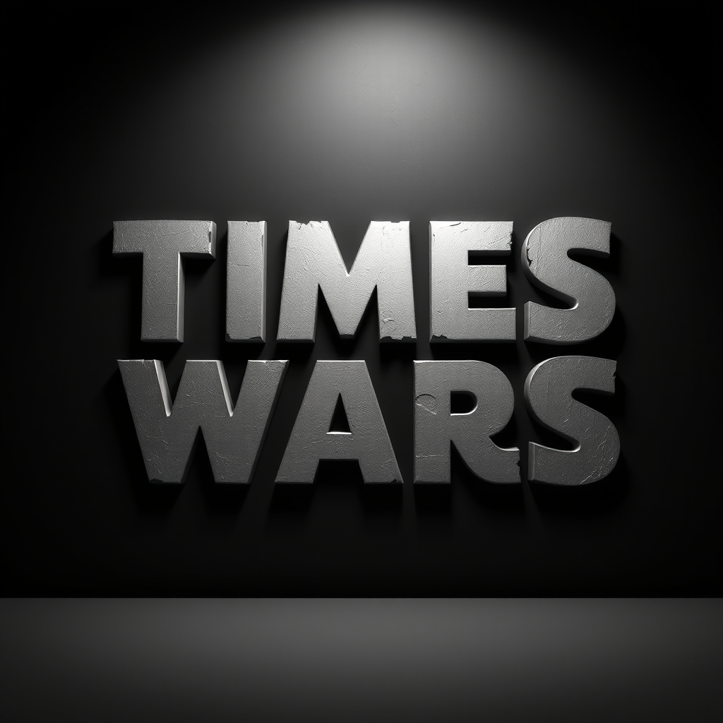 Main logo studio: der schriftzug Times Wars und der hintergrund schwarz und der schrifzug mit so zahnreder