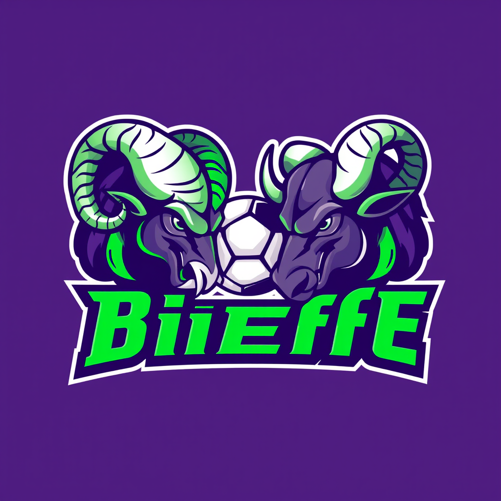 Main logo studio: Create a bold, professional fantasy football logo for a team named “BiEffe”. The word “BiEffe” must be clearly and prominently displayed in the design