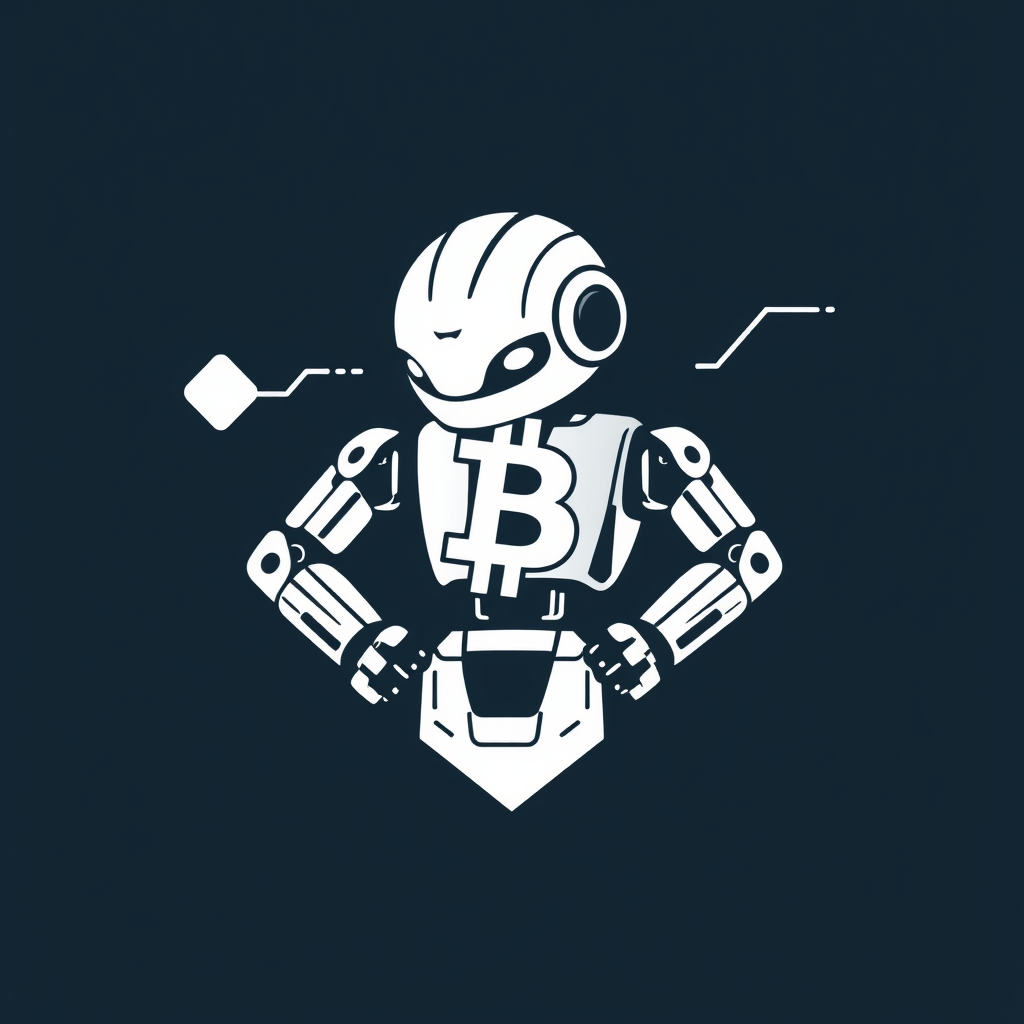 Main logo studio: Make a bitcoin robot logo White begron