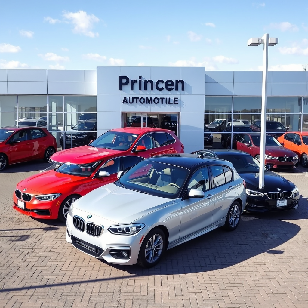 Main logo studio: a new car dealership that sells cars called princeton automobiles
