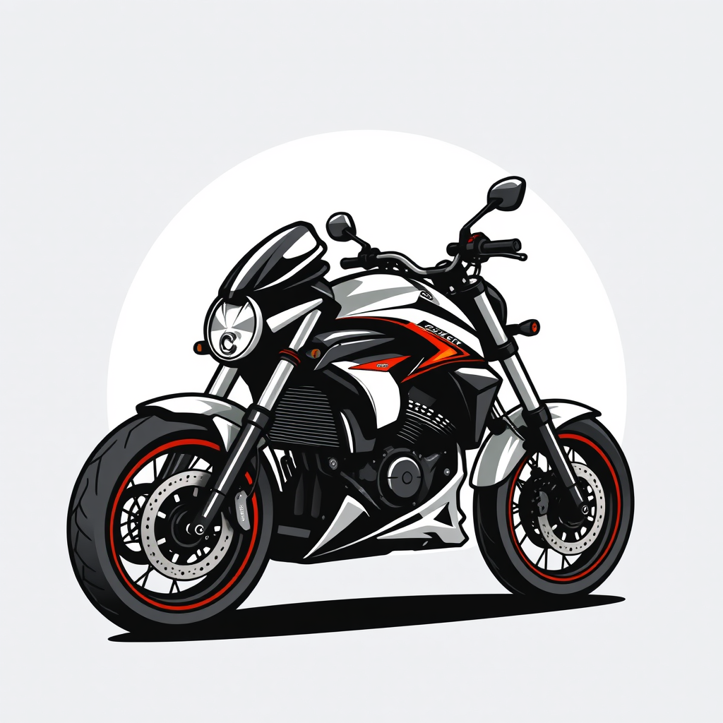 Main logo studio: Make a motorbike logo with a white begron
