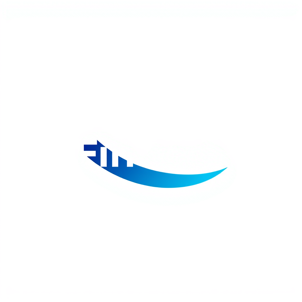 Wordmark Logo idea: wordmark logo of simple abstract swoosh mark logo for a fintech company, gradient indigo , bold clean typography, flat vector logo, centered, solid wh