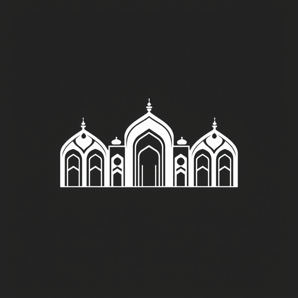Main logo studio: Minimalist premium logo for an Iranian architecture studio, inspired by Persian architecture, elegant arches, geometric patterns and traditional Irani