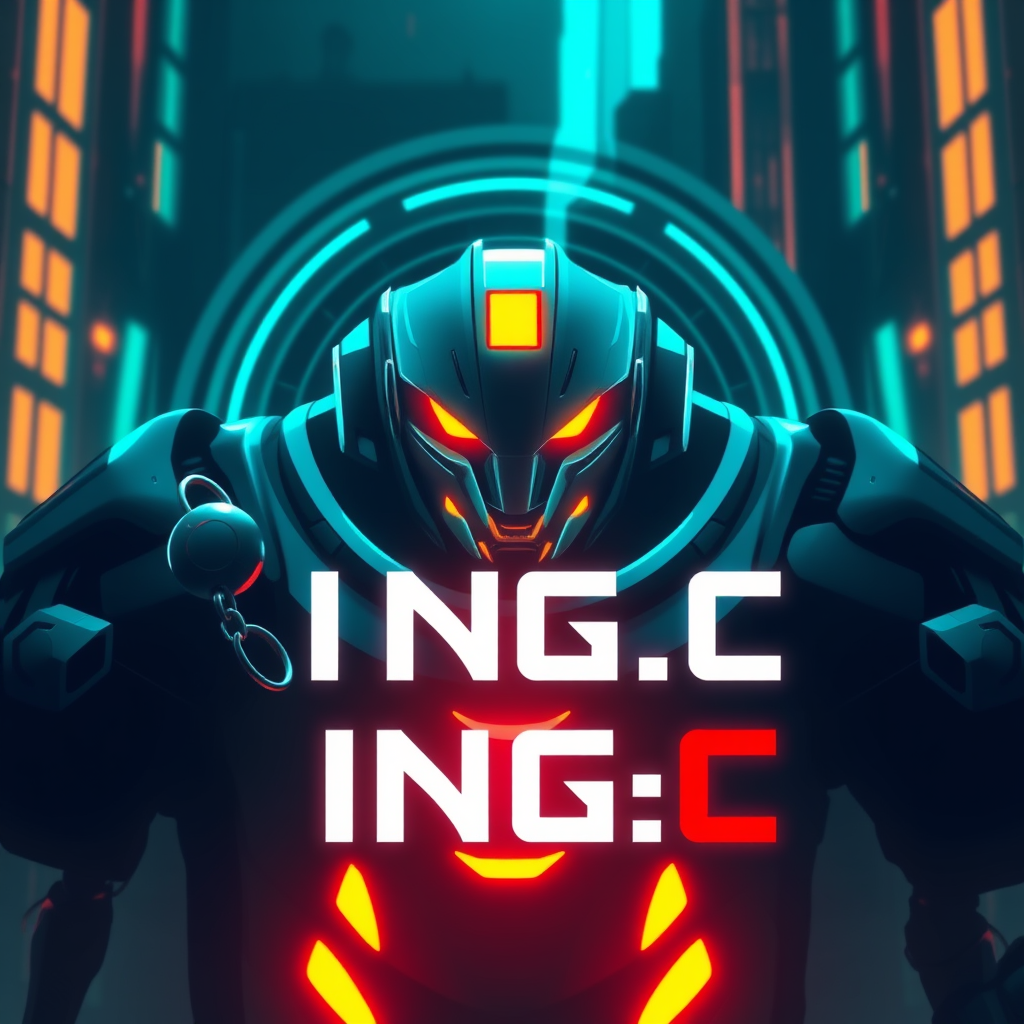 Main logo studio: Criador de jogos chamado ING_C(quero o nome escrito) pode ser futurista Quero só as letras ING_C Não quero humanos nem robôs