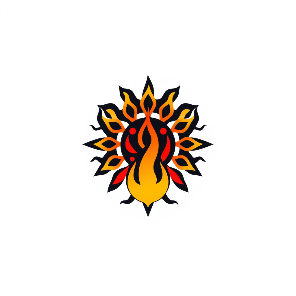 Minimalist Logo idea: minimalist logo, simple geometric mark for 🔥 FIRE — 24 Vamshas Simha — Lion Vyaghra — Tiger Ashva — Horse Mesha — Ram Mayura — Peacock sahasrara vans