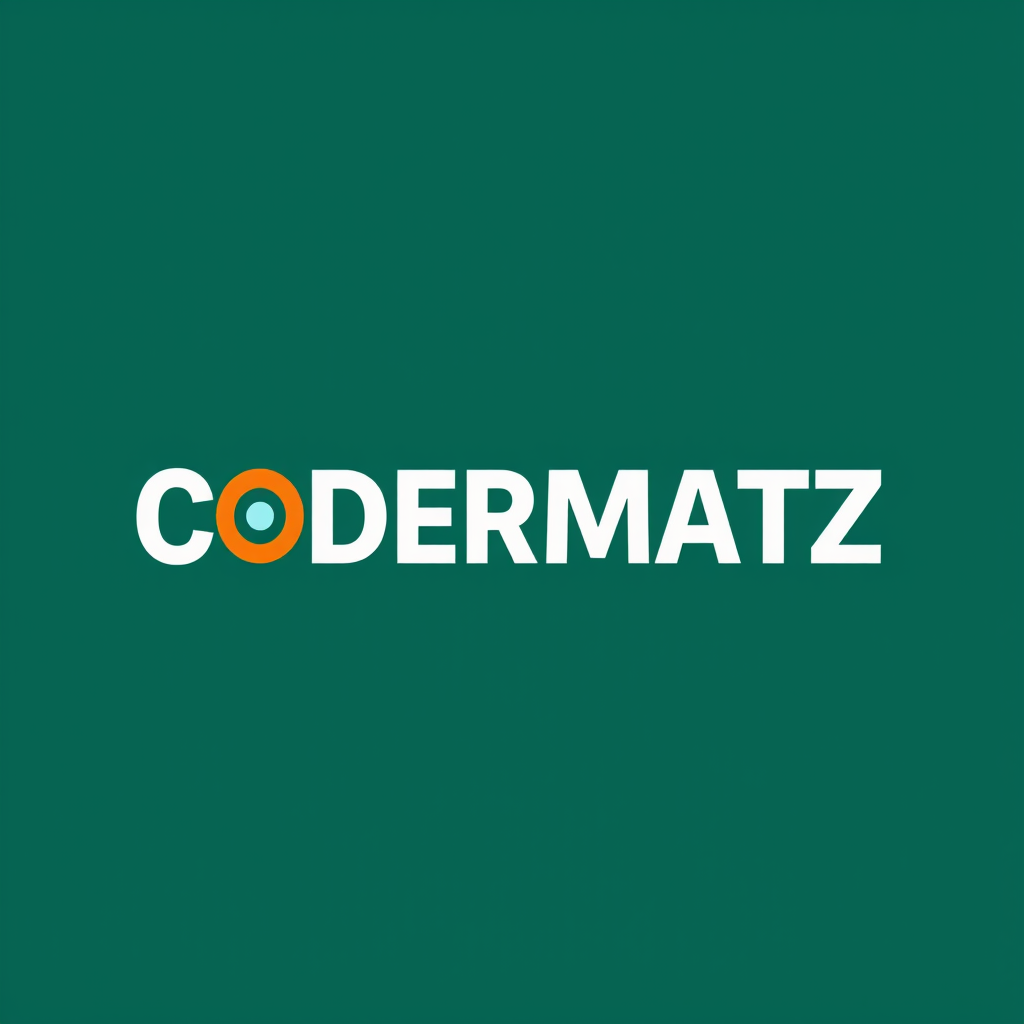 Main logo studio: Crea un logo moderno e creativo per una scuola chiamata “CODERMATZ”. Il logo deve avere uno stile con colori vivaci come blu elettrico, viola, arancio