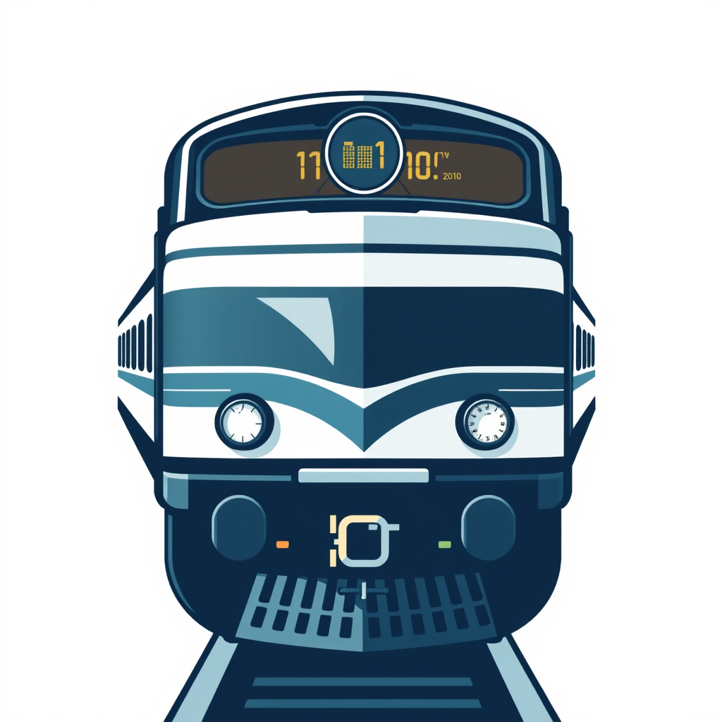Main logo studio: Create a train logo with a white begron Change the background color to white