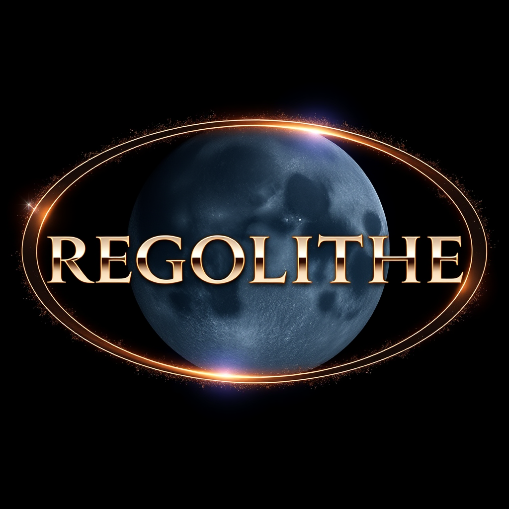 Main logo studio: premium Facebook branding graphic for REGOLITHE. Make REGOLITHE the central focus in elegant, clean, sophisticated warm metallic silver lettering. Use