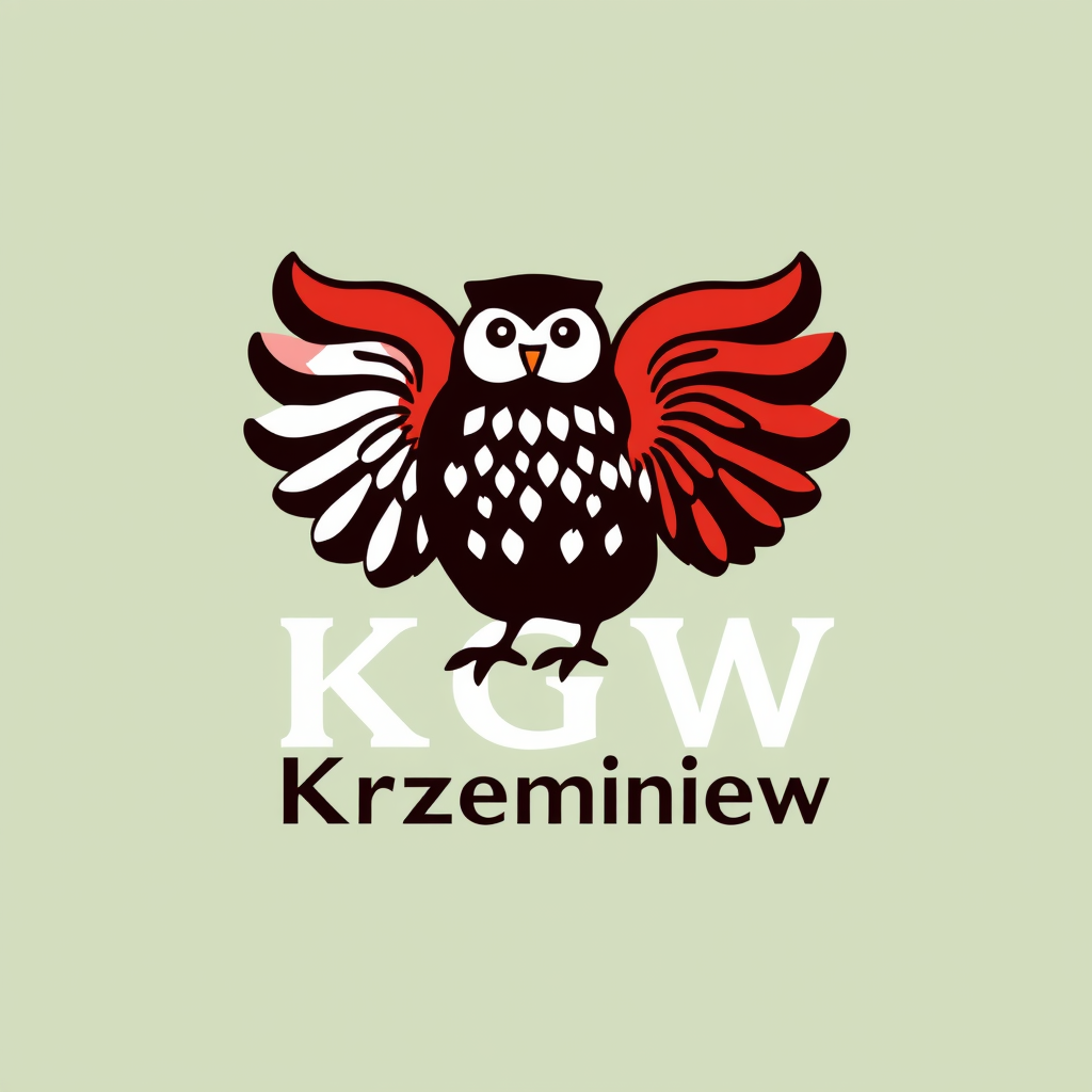 Main logo studio: Zaprojektuj radosne, efektowne logo dla „KGW Krzemieniew”, inspirowane polskimi dożynkami i folklorem. Centralnie umieść 3 wiejskie kobiety, otoczone