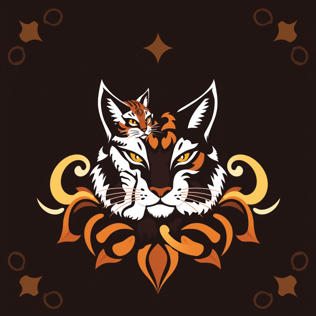 Main logo studio: Buat kan logo kucing estetik yang berwarna warni yang sangat indah.. seperti lukisan yang sangat indah