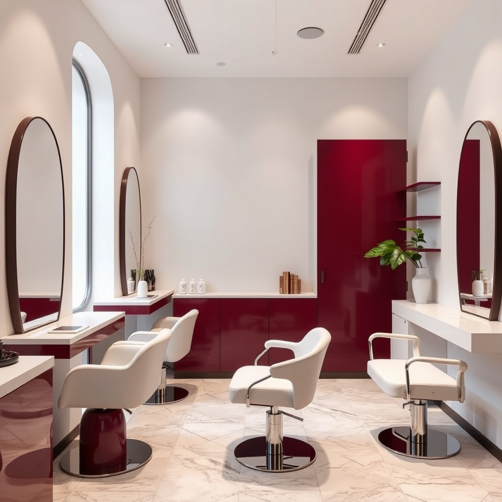 Main logo studio: Vento_beauty salon_ Luxury and minimal_ Burgundy as the main color