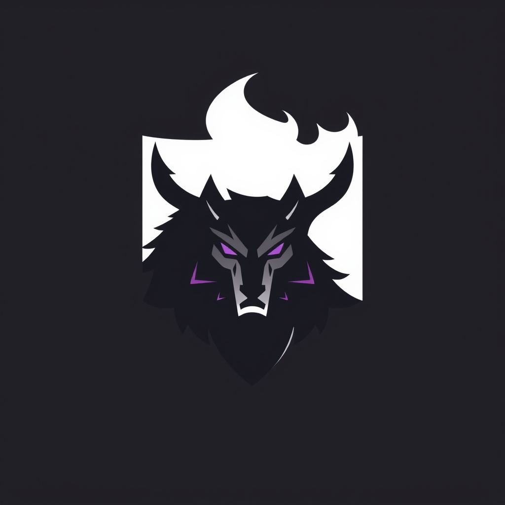 Main logo studio: VOIDBORN Minimalist esports emblem Black / white / deep purple or crimson Aggressive geometric symbol No skull No generic wolf/lion No controller No c
