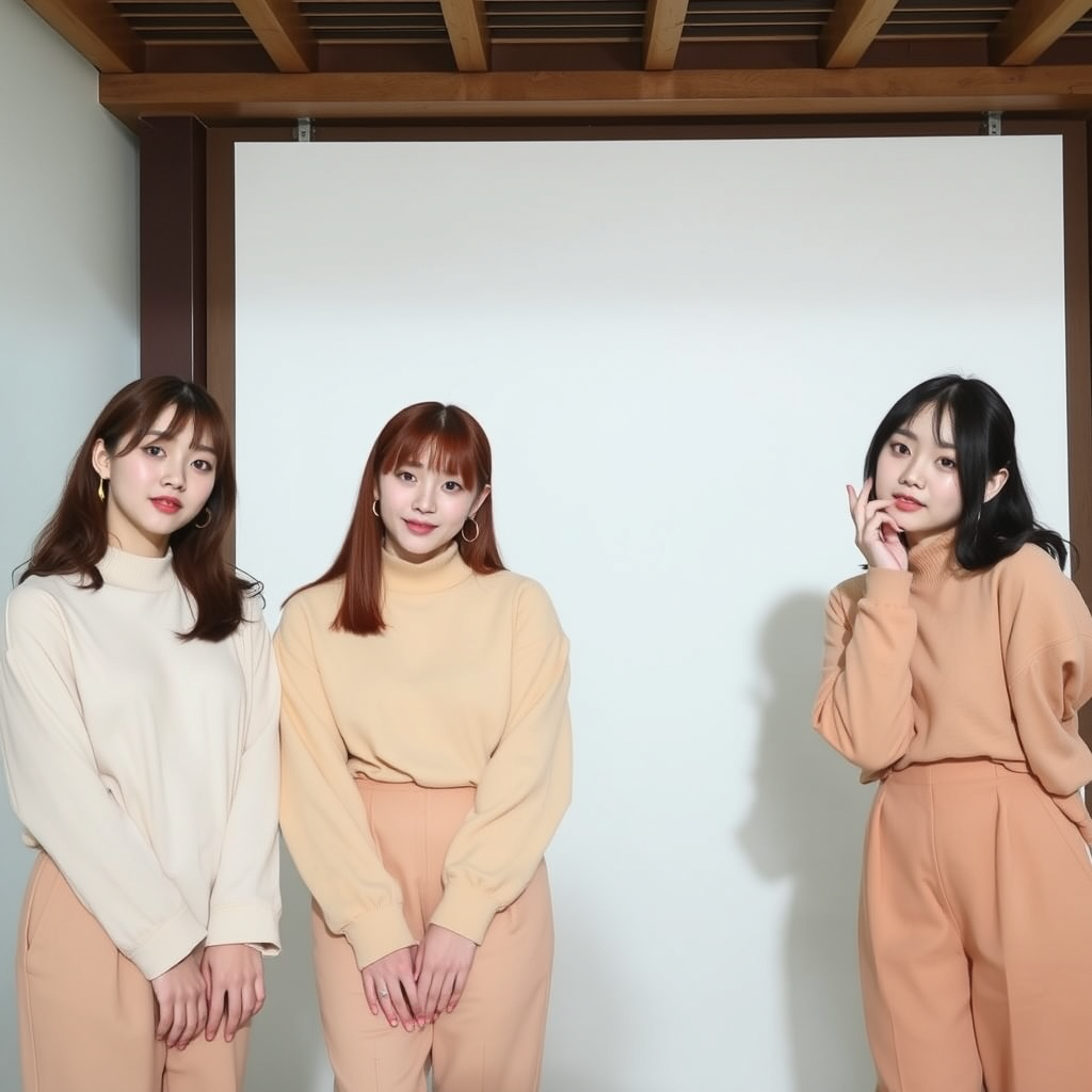 Main logo studio: K-pop group called ATEA with colours Chai Caramel #B98663 Strawberry Milk #F1C5D3 Oat Cream #F4EBDD Midnight Tea #49352F No people Minimalist