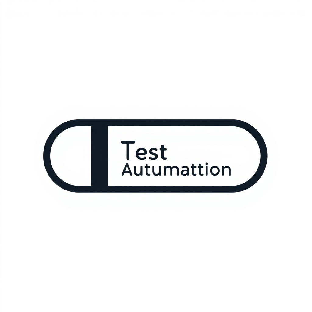 Minimalist Logo idea: minimalist logo, simple geometric mark for Test Automation Product logo , flat vector, clean lines, centered, solid white background, lots of negative