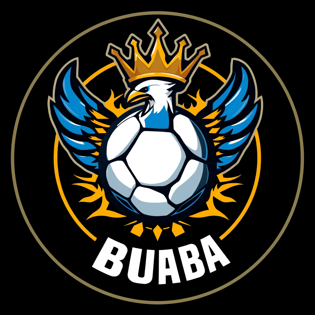 Main logo studio: Logo de fútbol para una liga privada de Mister Fantasy llamada “LA SEGUNDA DE BUBA”. Escudo deportivo moderno, competitivo y divertido, transmitiendo 