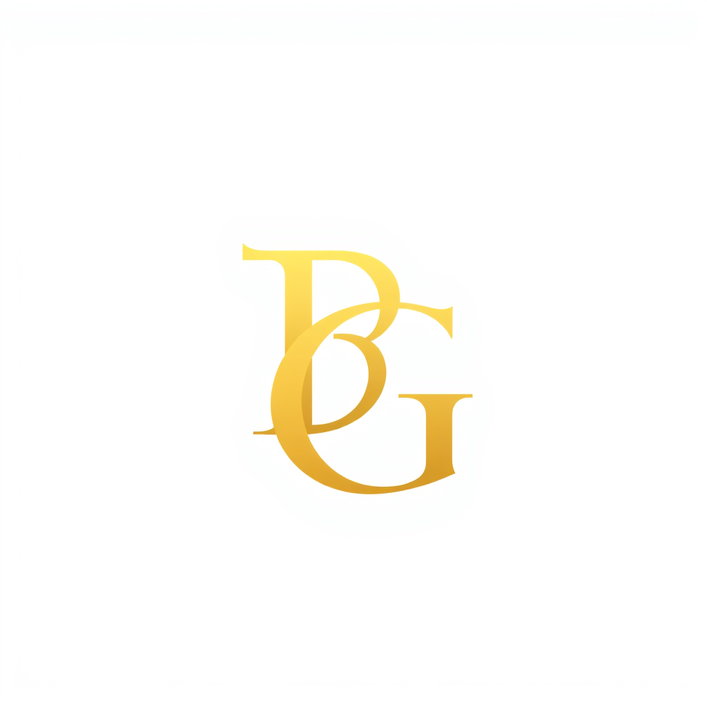 Monogram Logo idea: monogram logo combining the letters elegant monogram logo combining letters B and G, gold, luxury brand , elegant intertwined letterforms, flat vector
