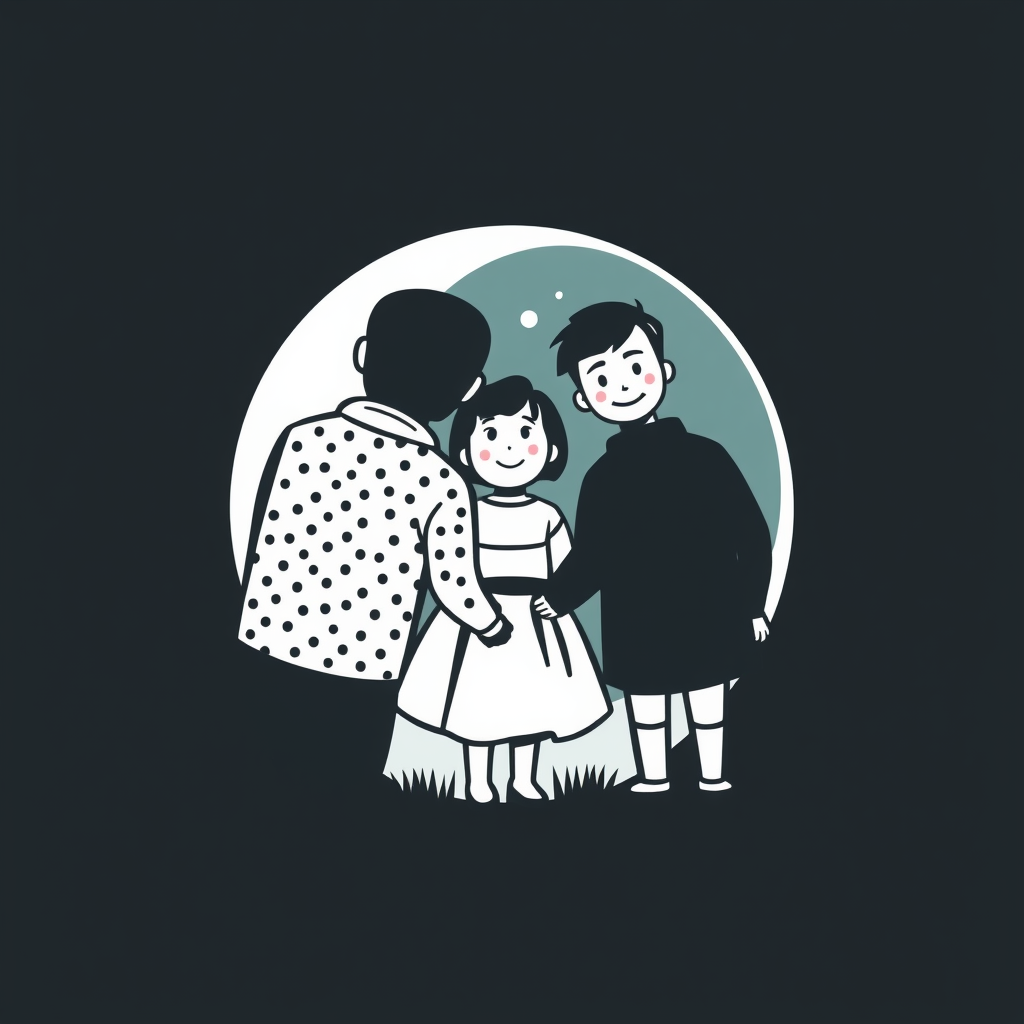 Main logo studio: uncle and nephew/niece bu yazıya logo oluştur 3 kişi olmalı logoda bu üç kişi dayı ve iki yeğeni