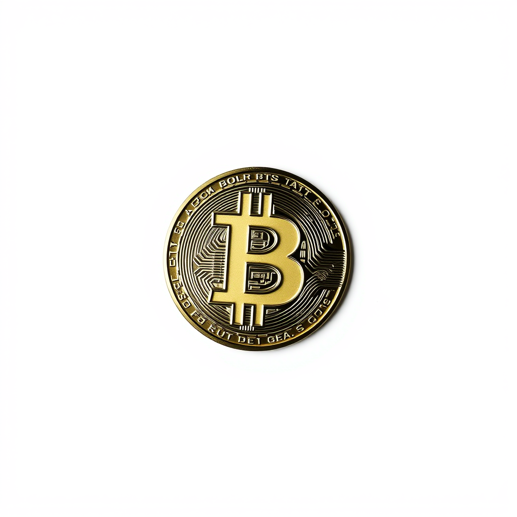 Main logo studio: Make a bitcoin logo And the white background