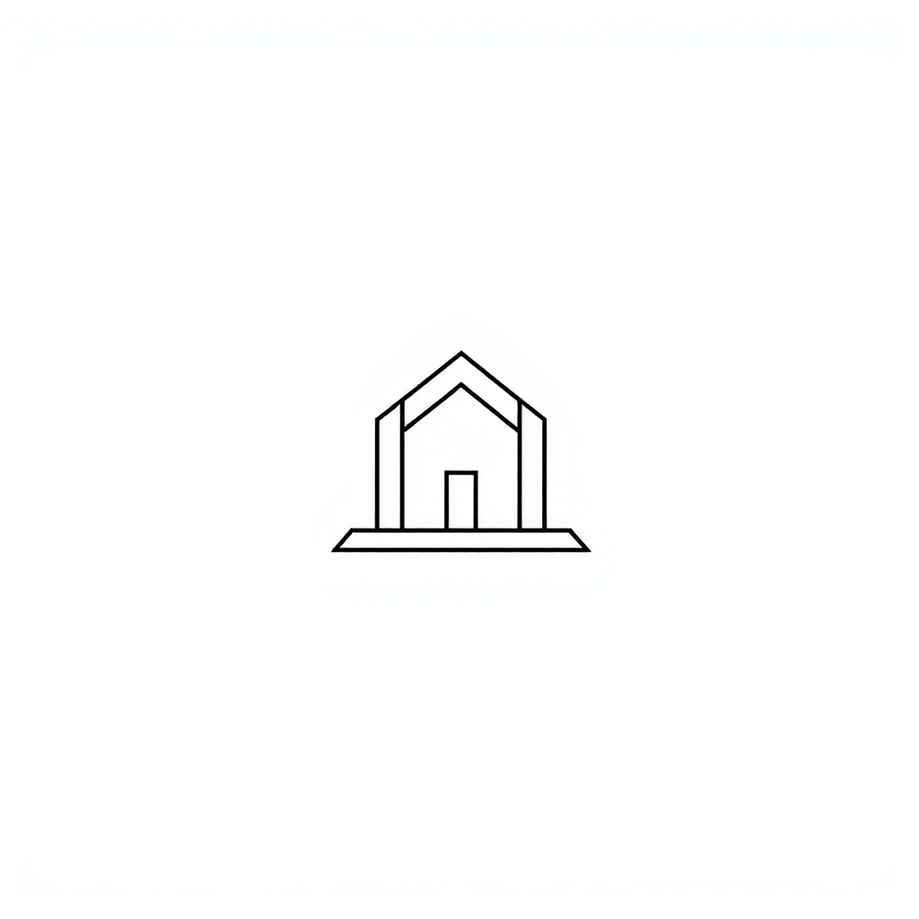 Main logo studio: Minimal abstract architectural logo made with a few clean black geometric lines. Elegant, modern and unique. Inspired by space and structure, not a ho