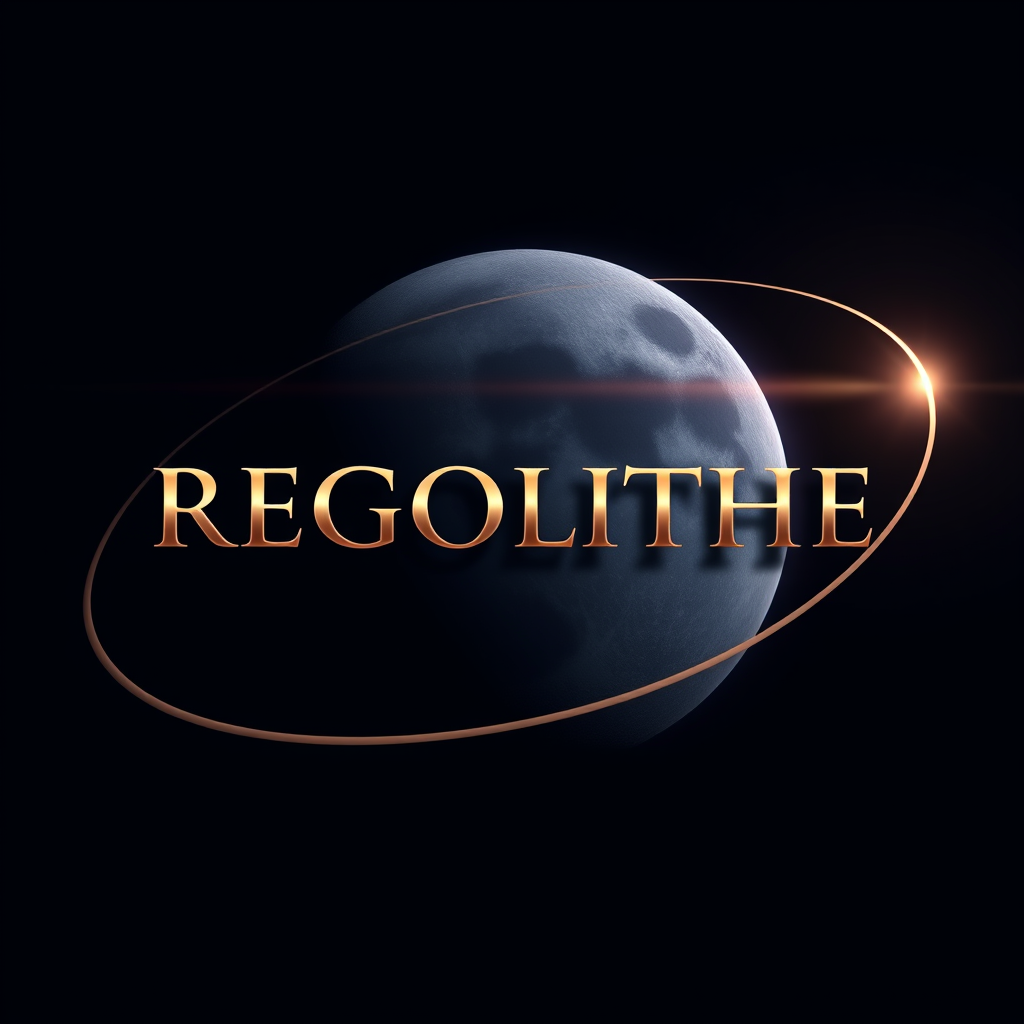 Main logo studio: Create a premium Facebook branding graphic for REGOLITHE. Make REGOLITHE the central focus in elegant, clean, sophisticated warm metallic silver lette