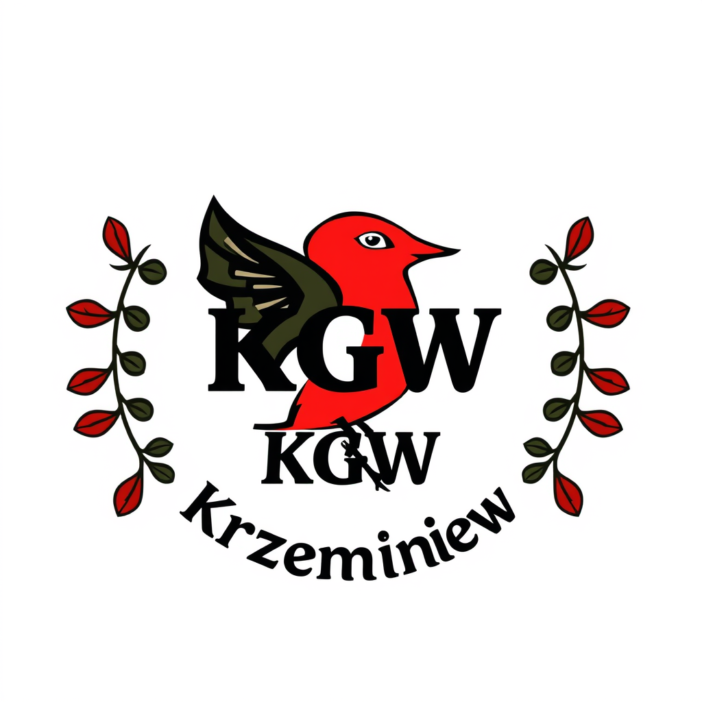 Main logo studio: Stwórz wyjątkowe, kolorowe logo dożynkowe dla „KGW Krzemieniew”. Centralnym motywem niech będzie wieniec dożynkowy ozdobiony kłosami zbóż, polnymi kwi