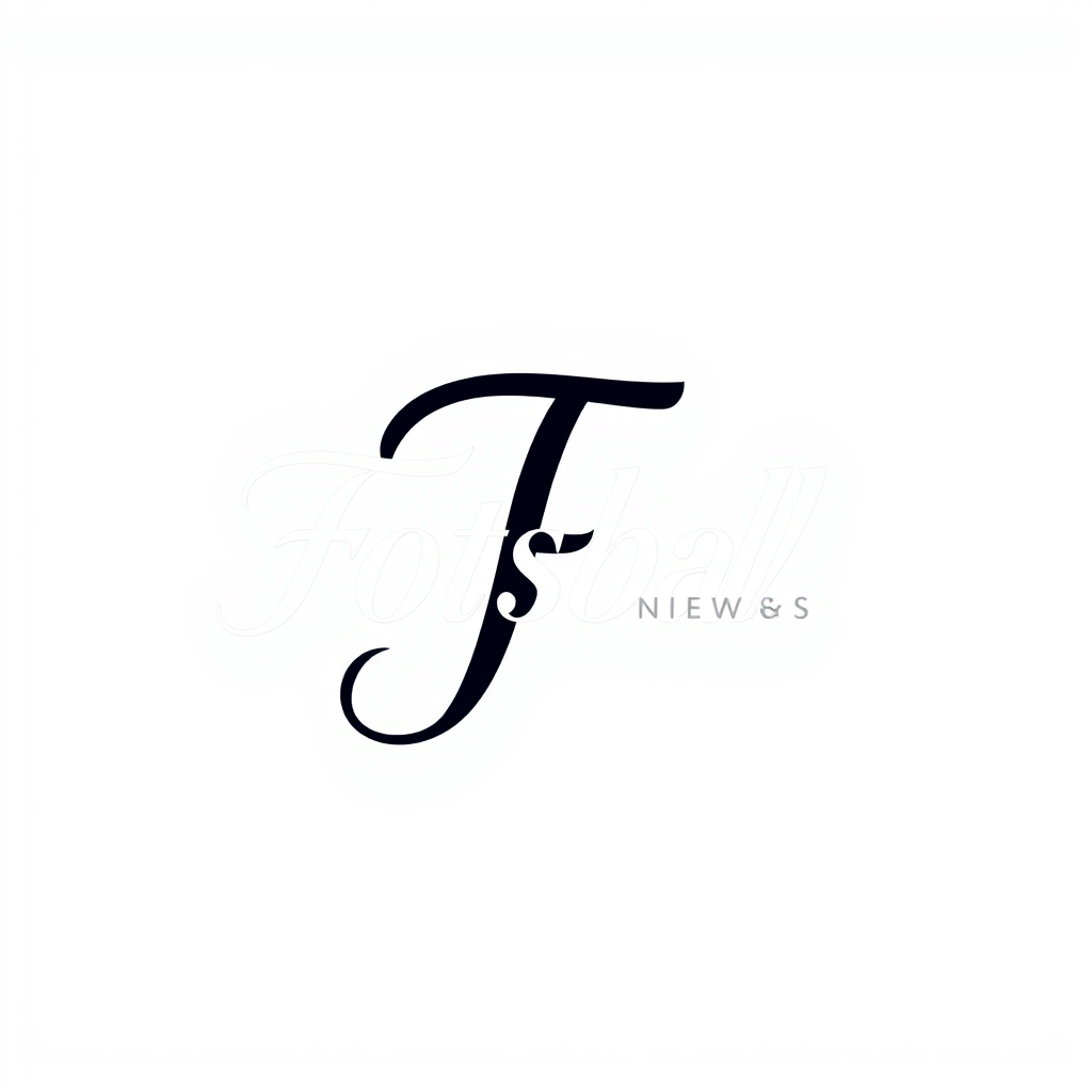 Monogram Logo idea: monogram logo combining the letters Fotball news , elegant intertwined letterforms, flat vector logo, centered, solid white background, high contrast,
