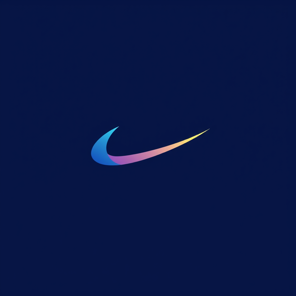 Main logo studio: simple abstract swoosh mark logo for a fintech company, gradient indigo