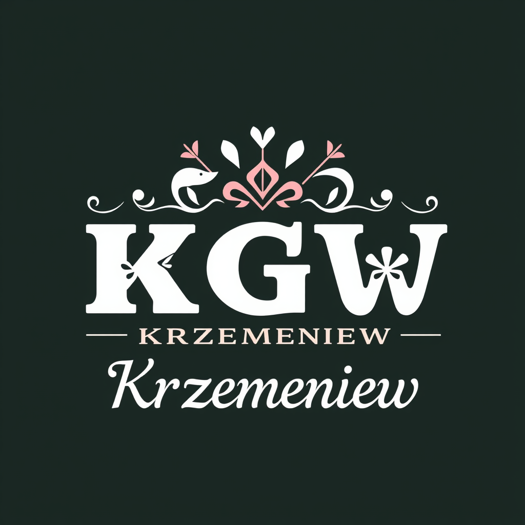 Main logo studio: Stwórz eleganckie, kolorowe logo dla „KGW Krzemieniew” w stylu polskiego folkloru. Centralnym motywem niech będą piękne ludowe kwiaty: maki, chabry, m