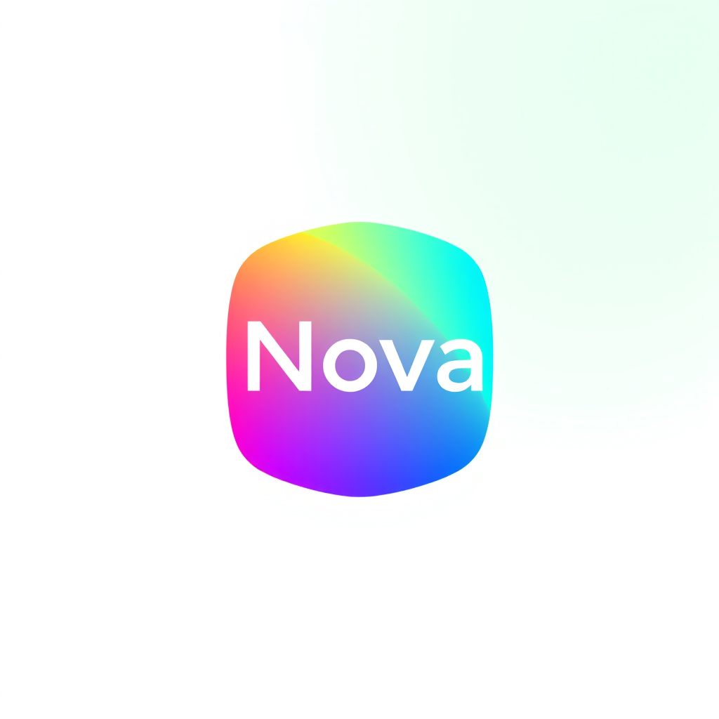 Gradient Logo idea: gradient logo for abstract geometric icon logo for an AI tech startup named Nova, blue and violet named OCTUS , smooth color gradient, modern vibrant