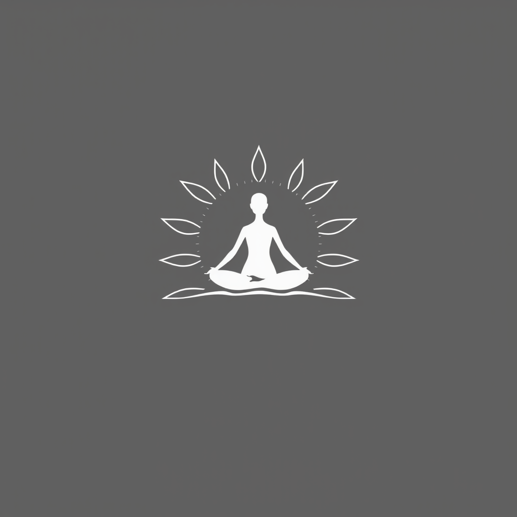Main logo studio: minimalistic yoga app logo using lines in one single gray color
