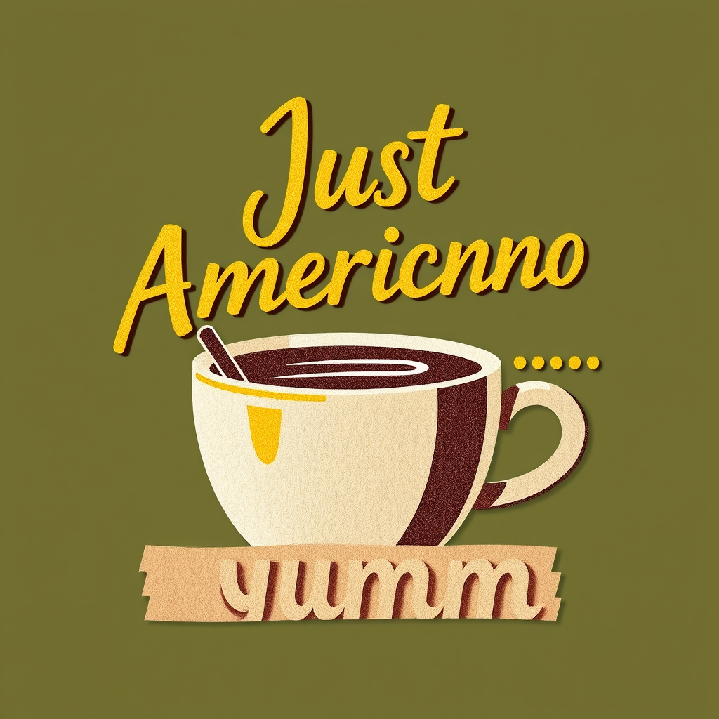 Main logo studio: Café Americano slogan :Just Yumm... it is for cafe stryle with cardboard couring and yellow AND LIGHT DARK BROWN COLOR