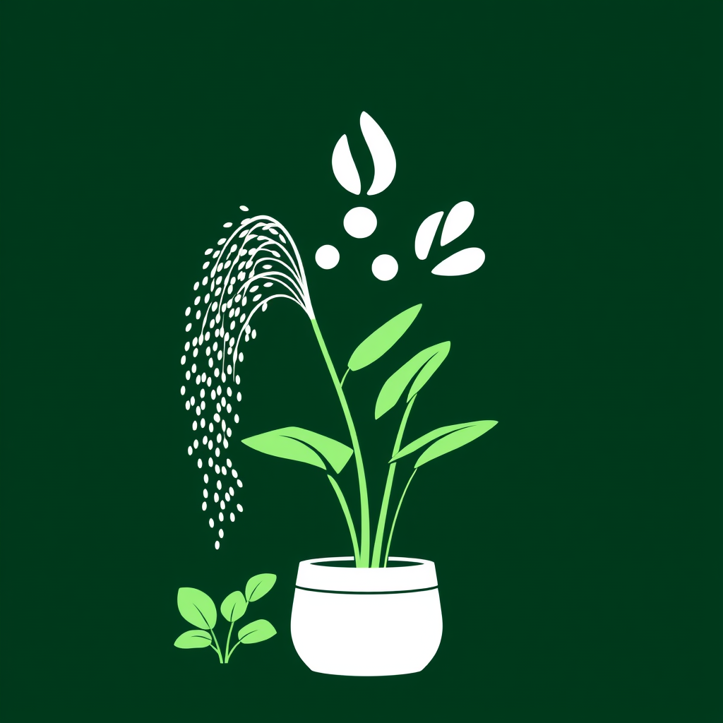 Main logo studio: Create an image logo for watering plants with white begron