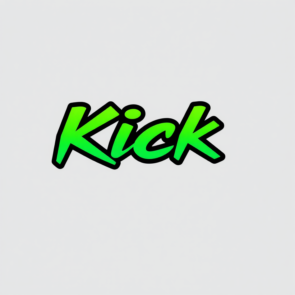 Main logo studio: Create a small, compact gaming logo with the text “Kick Omaarr” written on one single horizontal line, side by side. “Kick” in its signature vibrant g