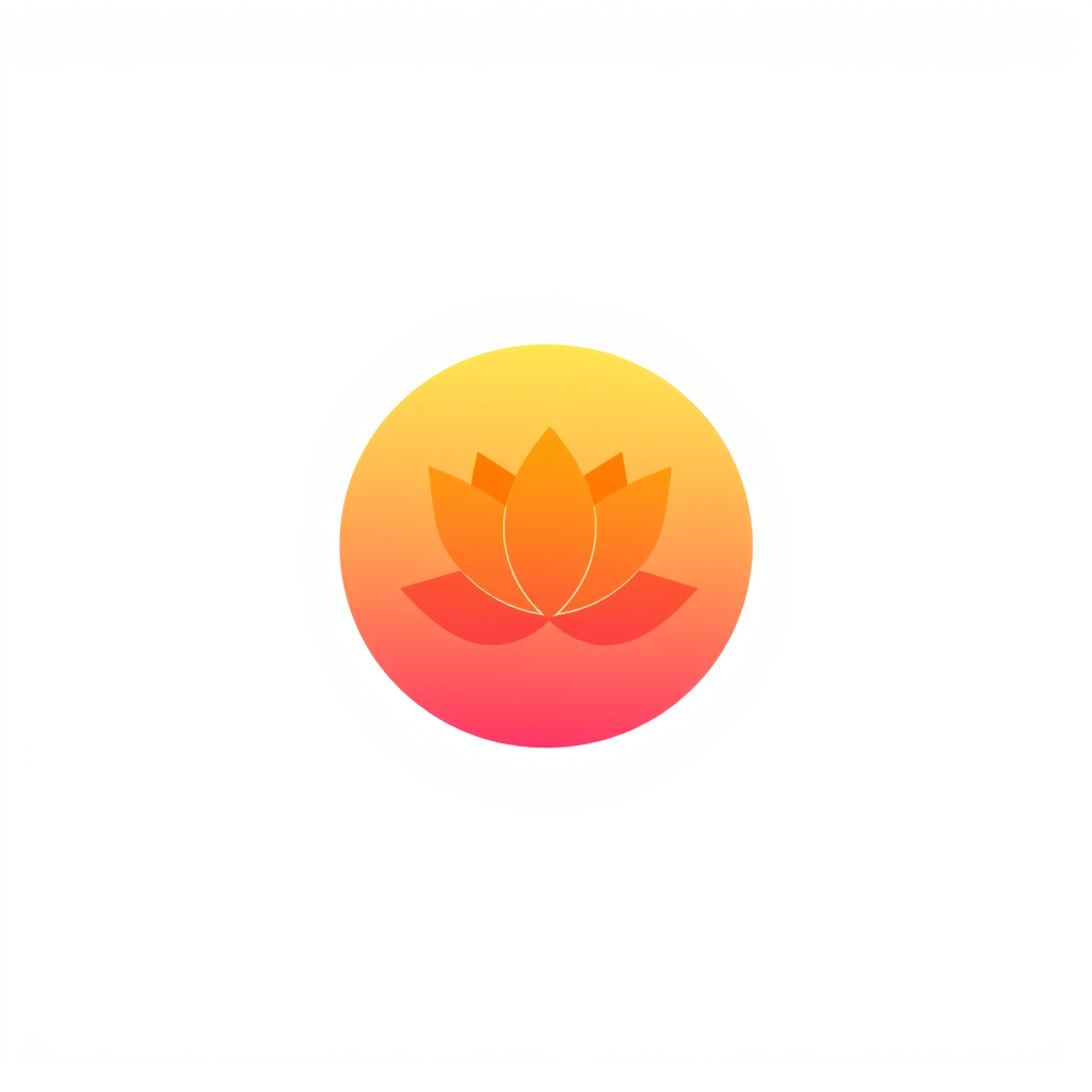 Minimalist Logo idea: minimalist logo, simple geometric mark for rounded app icon logo for a meditation app, calming gradient, lotus symbol , flat vector, clean lines, cent