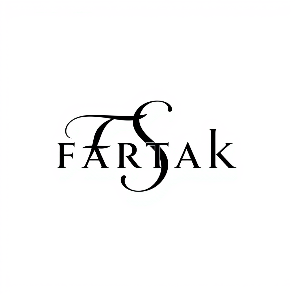 Monogram Logo idea: monogram logo combining the letters Fartak , elegant intertwined letterforms, flat vector logo, centered, solid white background, high contrast, luxur
