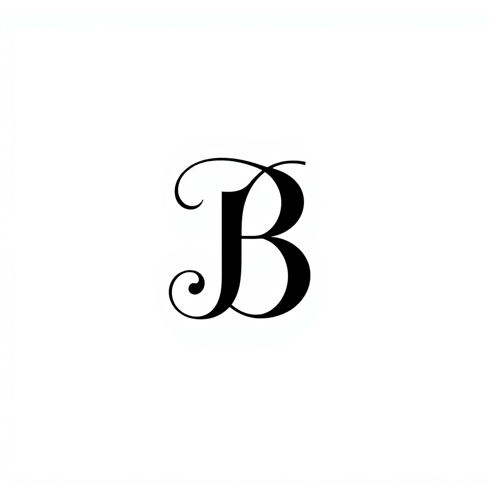 Monogram Logo idea: monogram logo combining the letters i don't feel the "B"..Put more visual on it , elegant intertwined letterforms, flat vector logo, centered, solid w