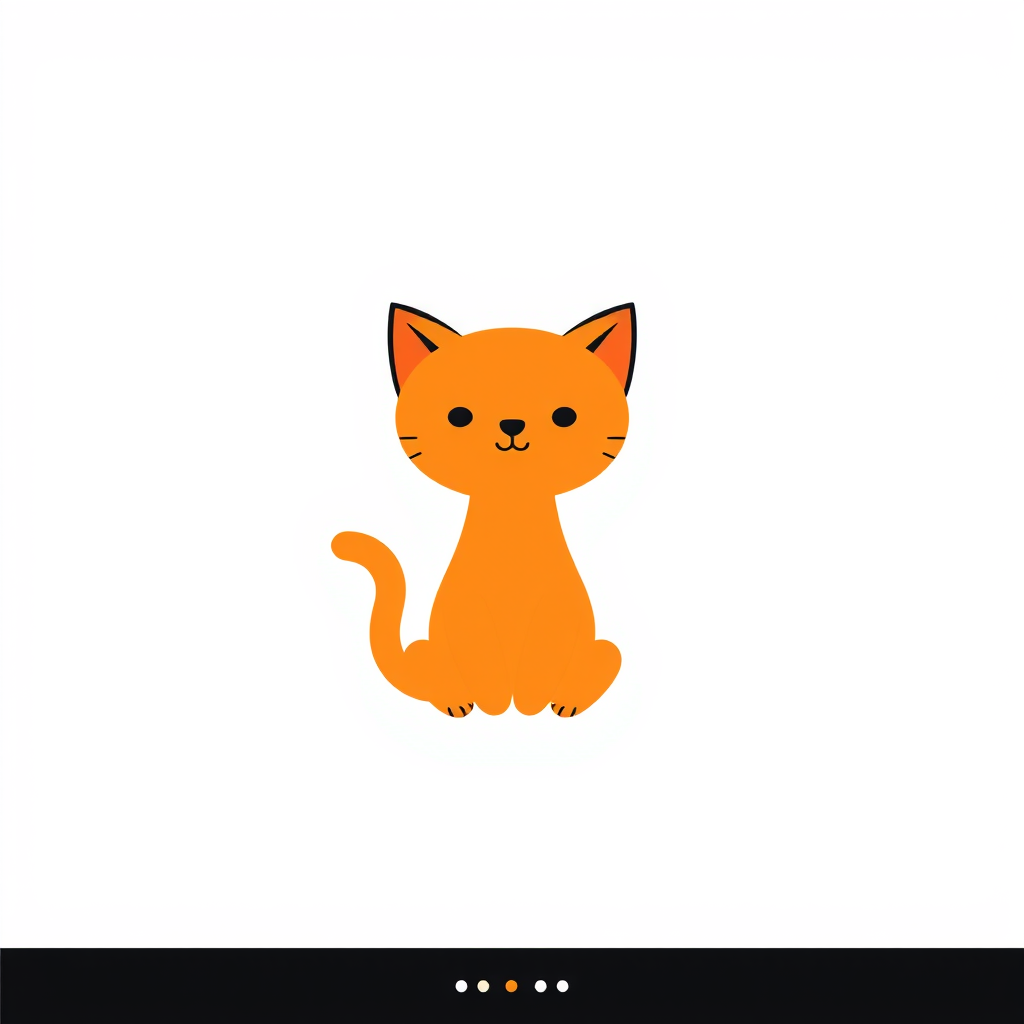 Minimalist Logo idea: minimalist logo, simple geometric mark for Podrías hacerme un logo lindo relacionado con un gato naranja femenina que sea kawaii , flat vector, clean