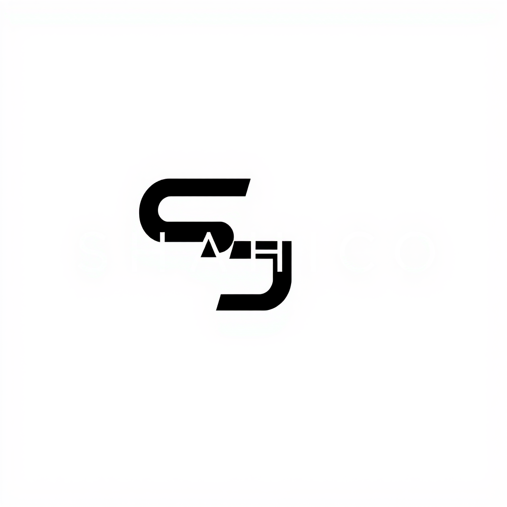 Main logo studio: Create a premium minimalist logo for "SHAHICO". Design a simple abstract "SH" monogram with only a subtle reference to industrial electricity through