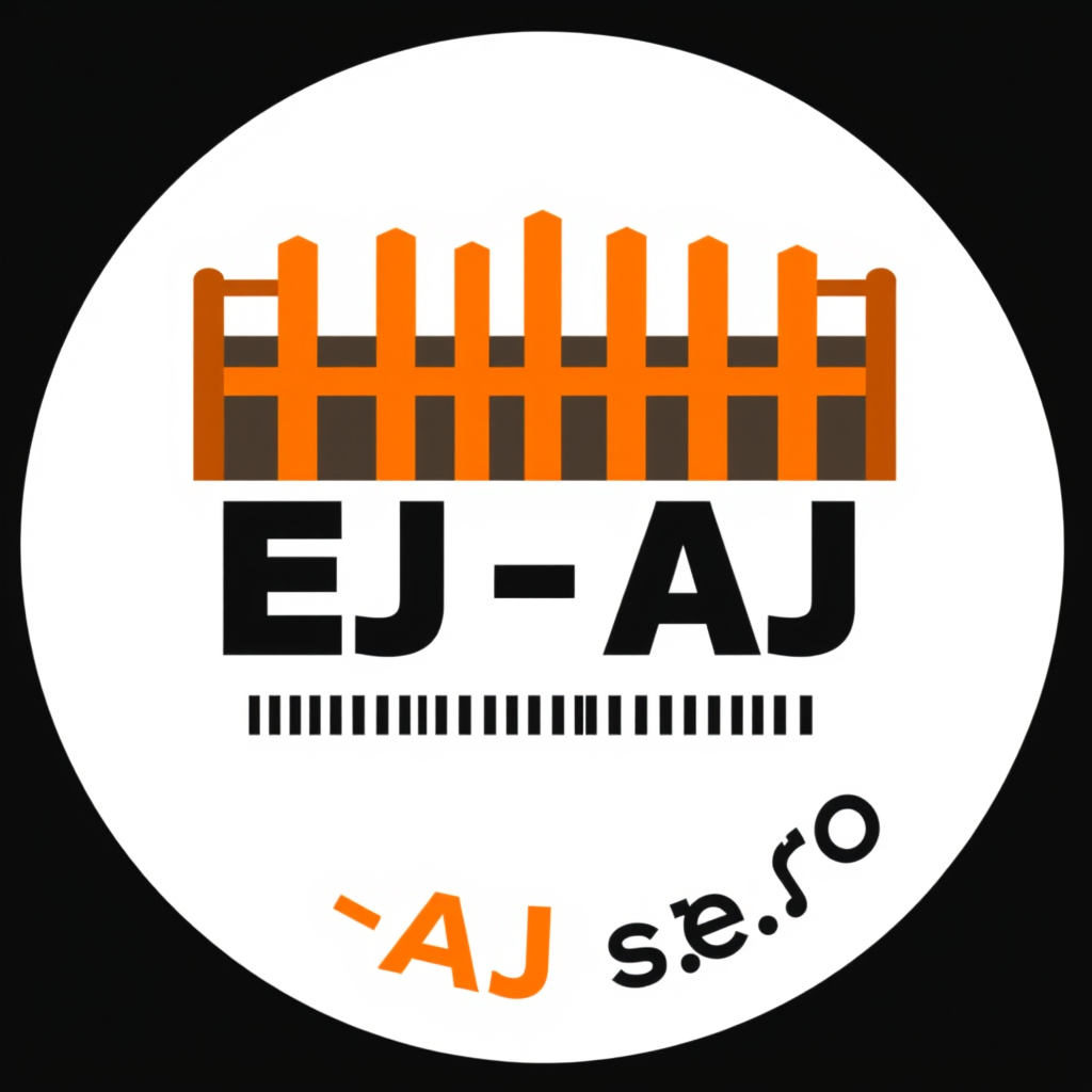 Main logo studio: Create a modern, professional and memorable logo for "EJ - AJ s.r.o.", a fencing construction company specializing in wire mesh, welded panel, concret