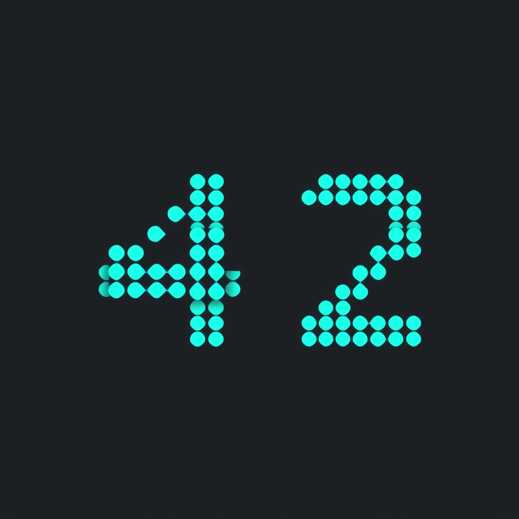 Main logo studio: Give me the number in bright blue 42 on a dark gray background in a size appropriate for a Discord group icon.
