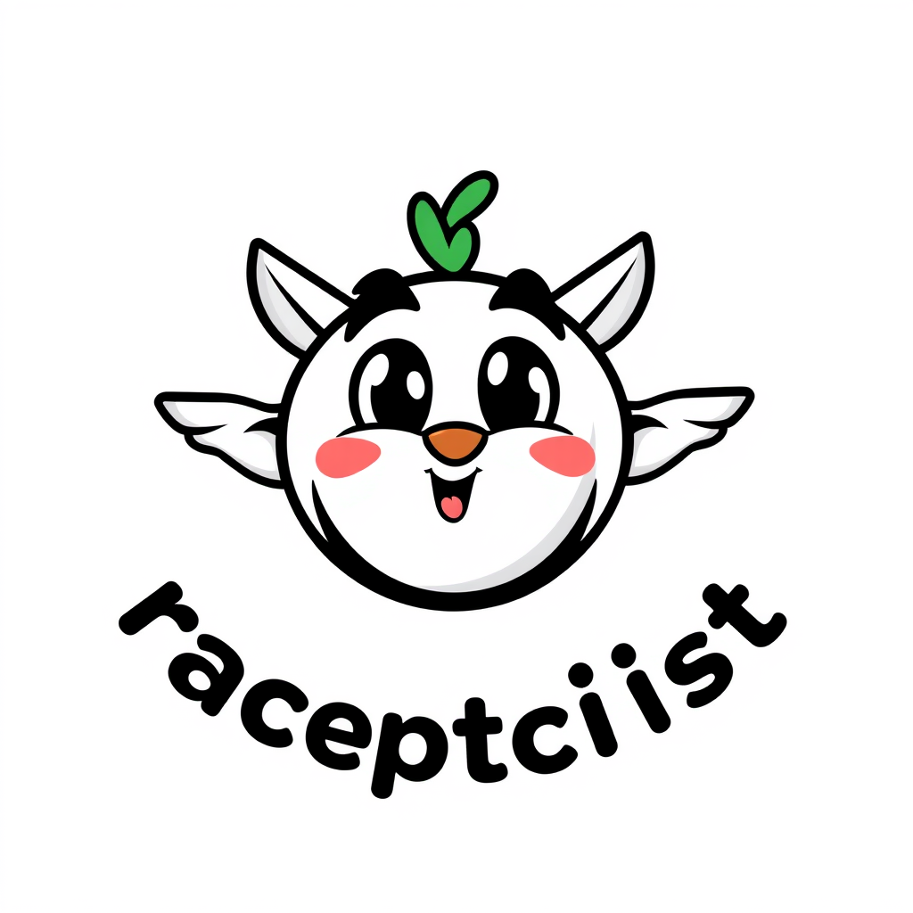 Mascot Logo idea: mascot logo of circulo con 2 ojos sin bota ni nariz que tenga unos auriculares al estilo recepcionista con un mensaje de nubecita arriba que diga: rac