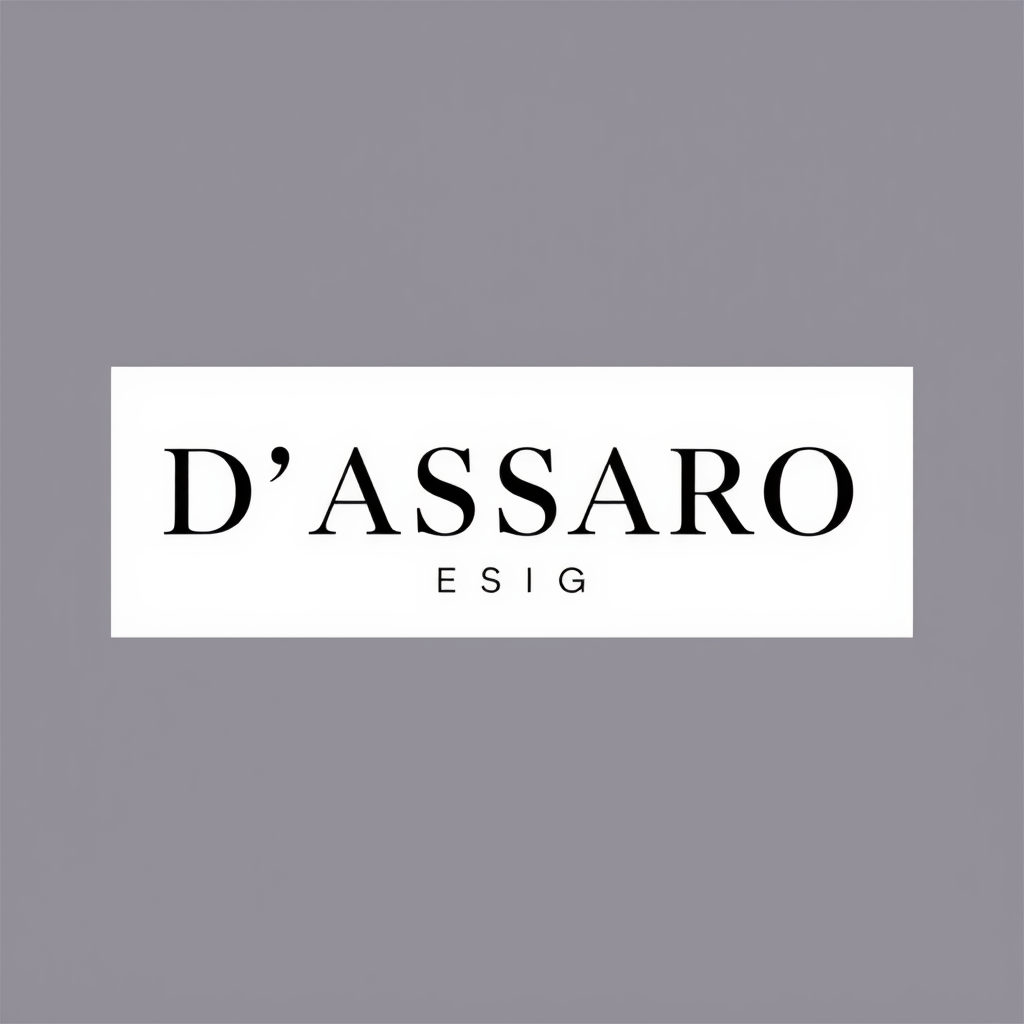Main logo studio: Crée un logo minimaliste et élégant pour D’ASSARO DESIGN, une marque professionnelle de graphisme et de lettrage. On peut essayer un monogramme et pui