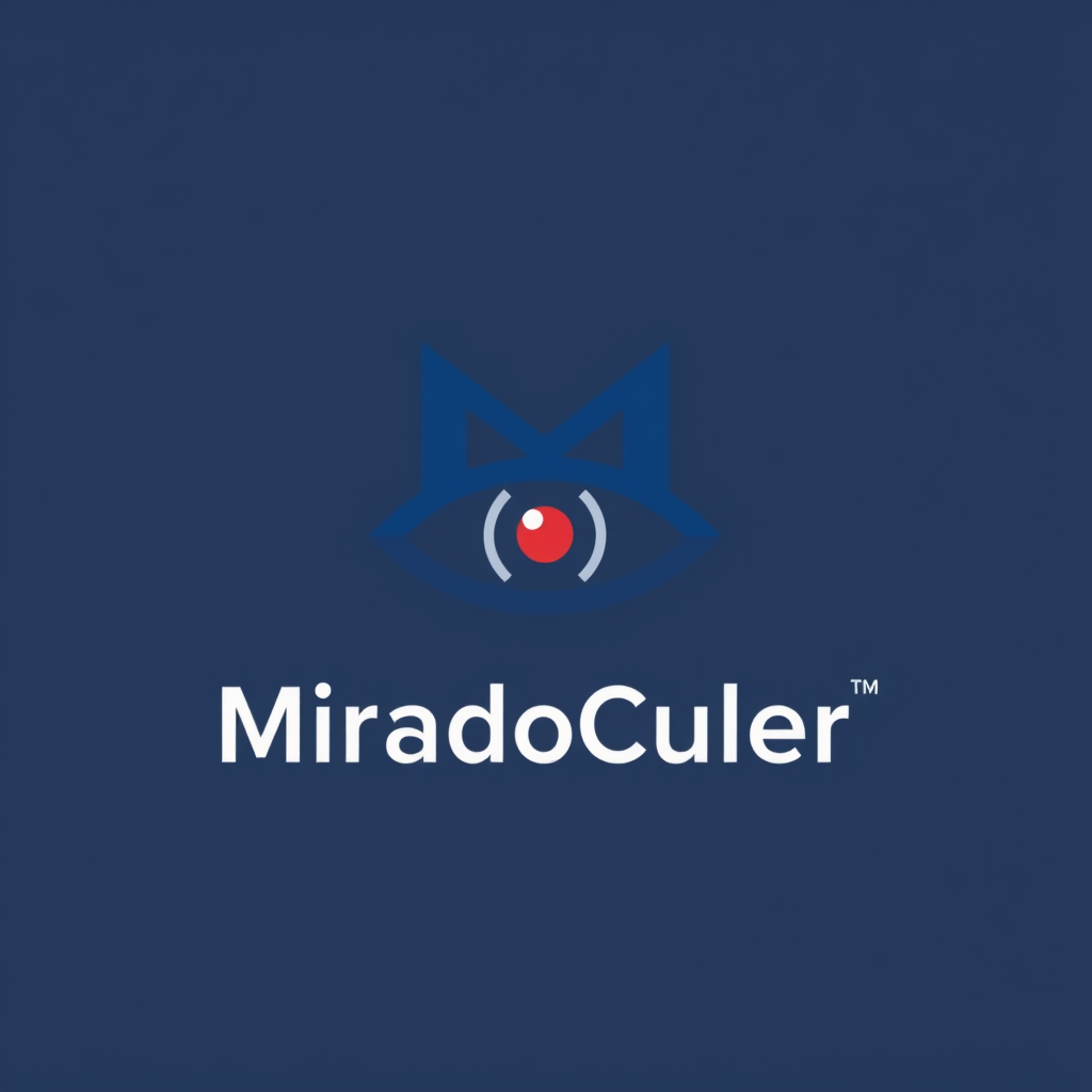 Main logo studio: Crea un icono de marca original y minimalista para “MiradaCuler”. Combina de forma sutil una “M” geométrica con el concepto de una mirada, creando un 