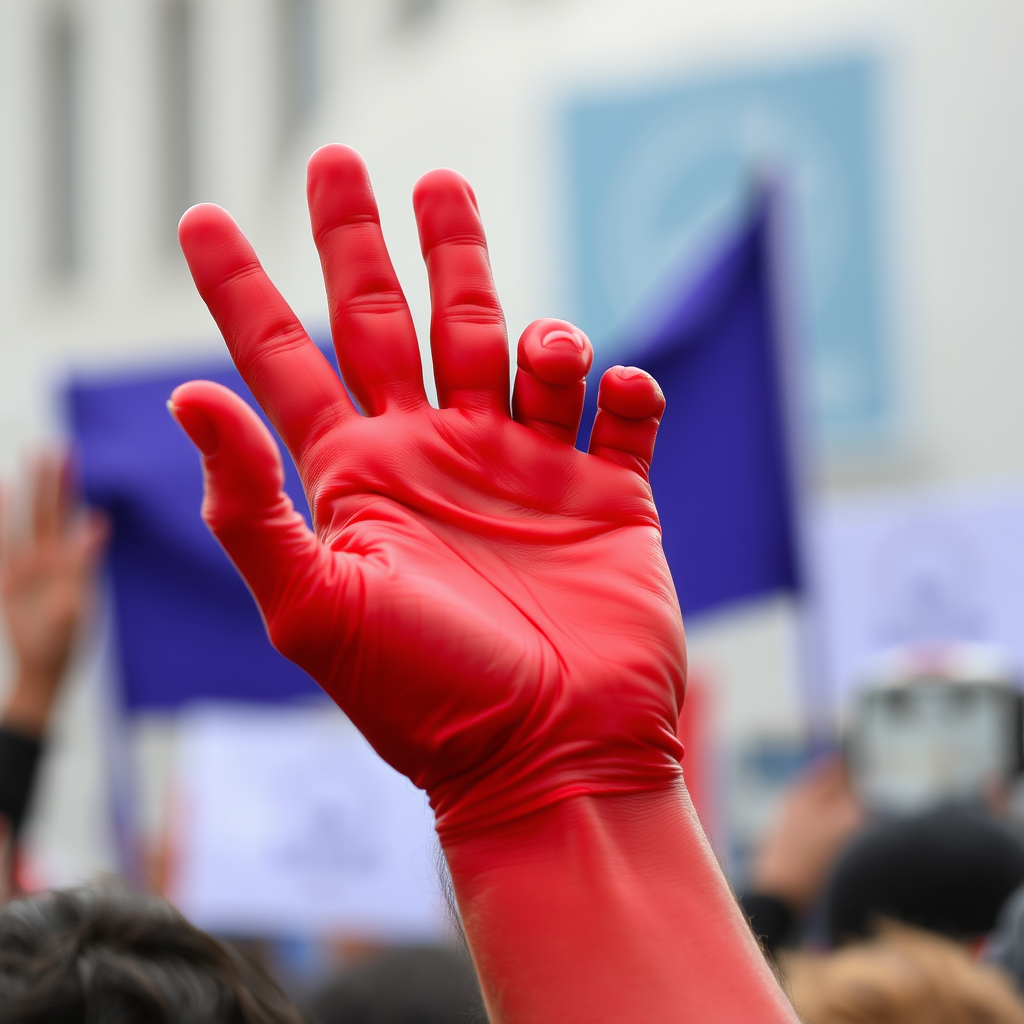 Main logo studio: Violence, report. AlerteViolence, red hand raised up