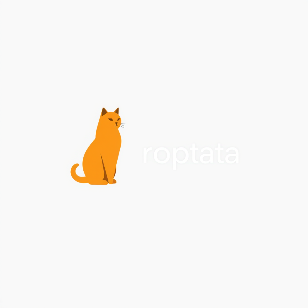 Minimalist Logo idea: minimalist logo, simple geometric mark for Hazme un logo para una repostería de un tierno gatito color naranja y un pastel de fresa , flat vector, cle