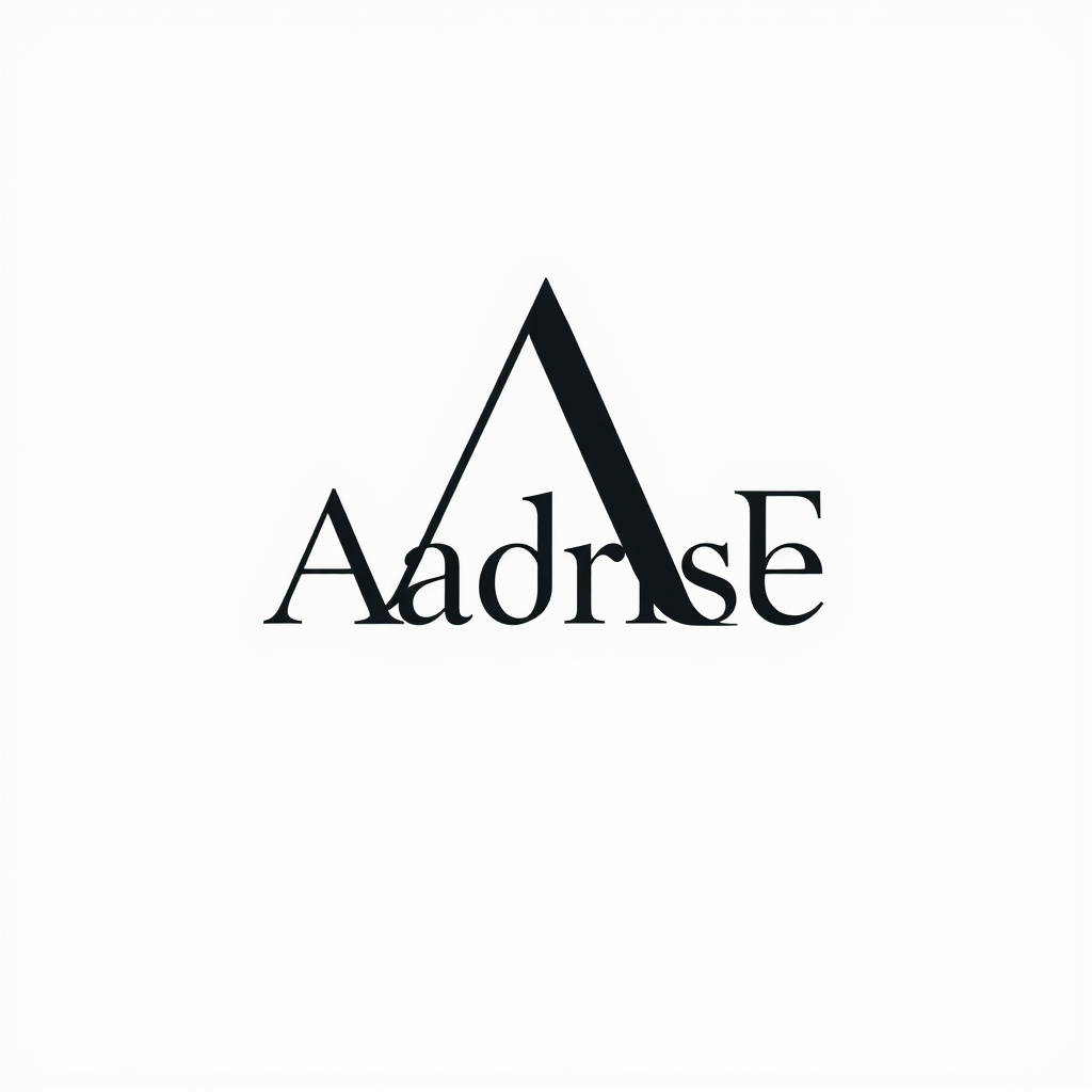 Monogram Logo idea: monogram logo combining the letters Aadrise - AA , elegant intertwined letterforms, flat vector logo, centered, solid white background, high contrast,