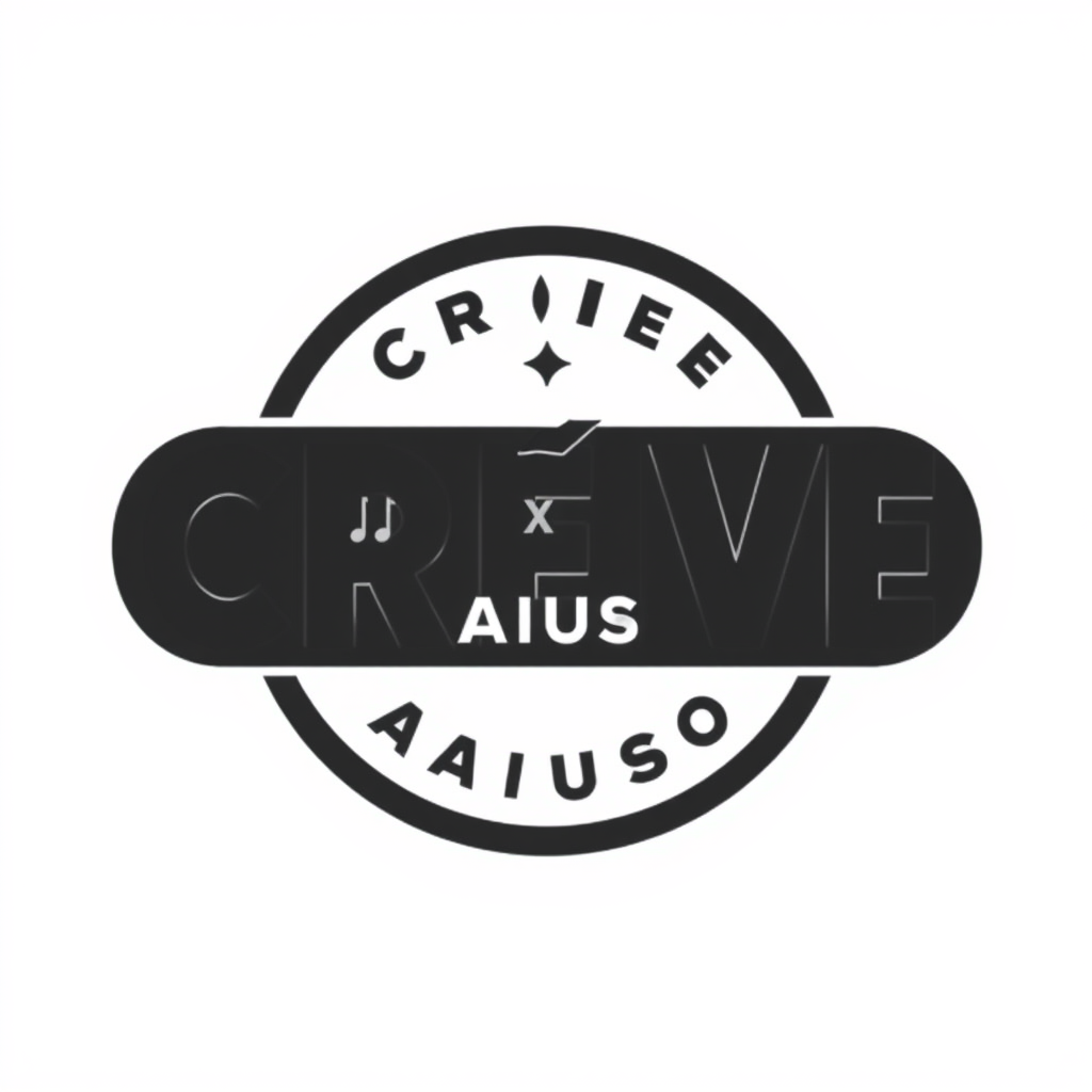 Badge Logo idea: badge logo for Crea un simbolo/escudo de mi grupo de musica. Somos dos chicos y nuestro grupo de musica eléctronica se llama CRÆVE X AIUSO , bold badg