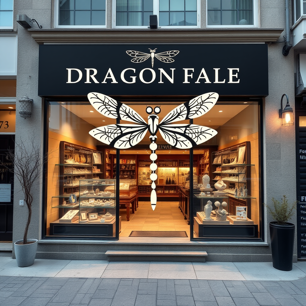 Main logo studio: Greetings and congratulations on your first day at Dragonfly Jewelry Store, an amazing store in the heart of Kalamaria with 30 years of history! The f