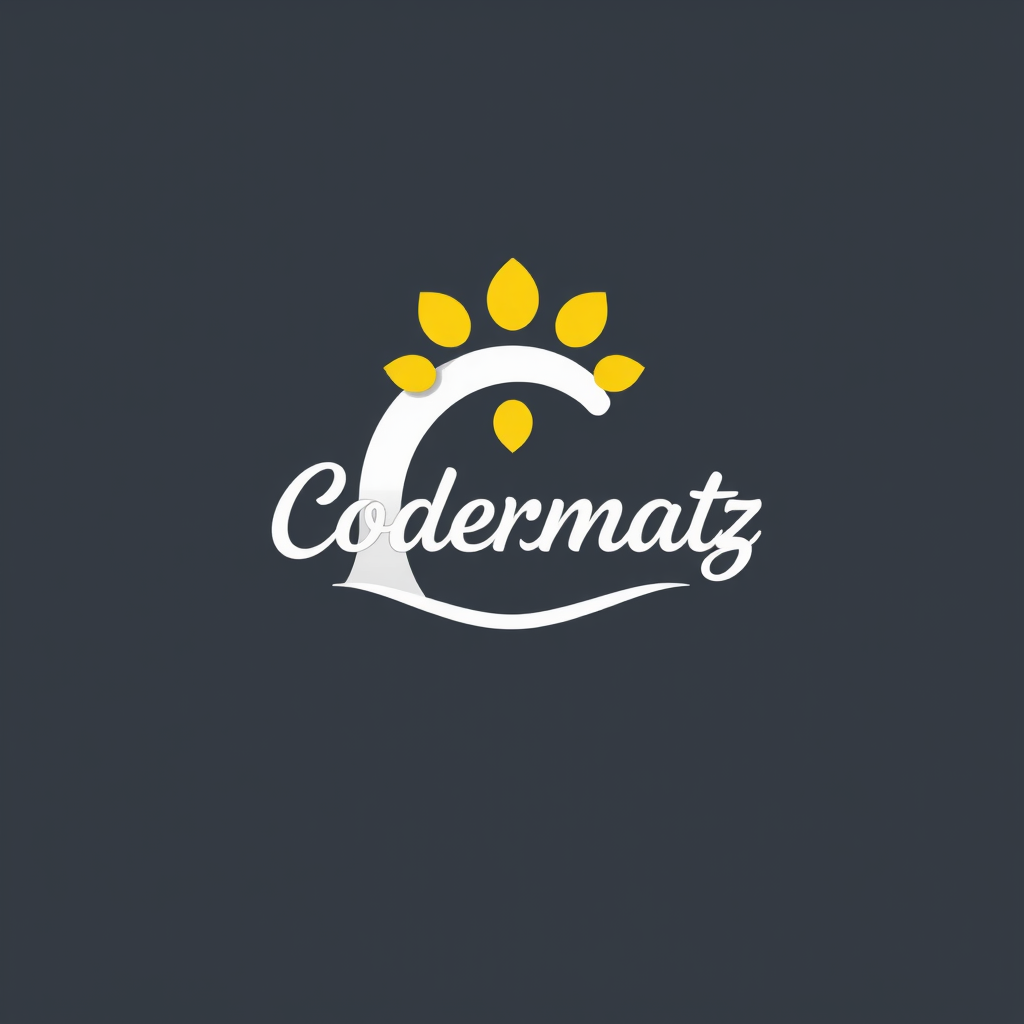 Main logo studio: crea una logo con la scritta Codermatz fai con i colori vivac, fai con stile piu maschile