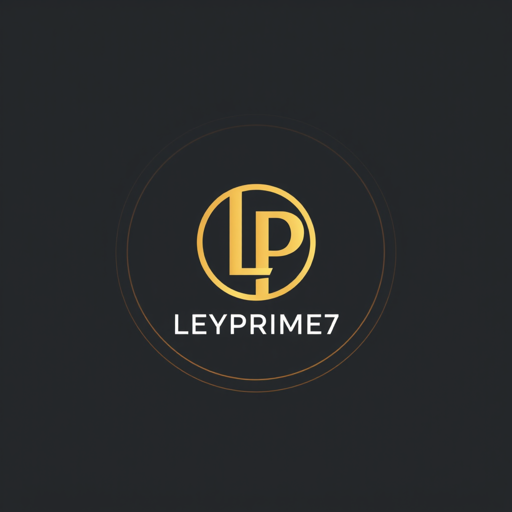 Minimalist Logo idea: minimalist logo, simple geometric mark for Create a premium luxury logo for LEYPRIME7 HUB. Design a perfectly round, fully closed circular emblem with